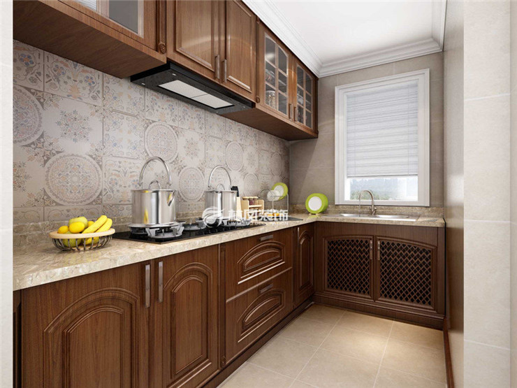 厨房花色瓷砖铺贴效果图