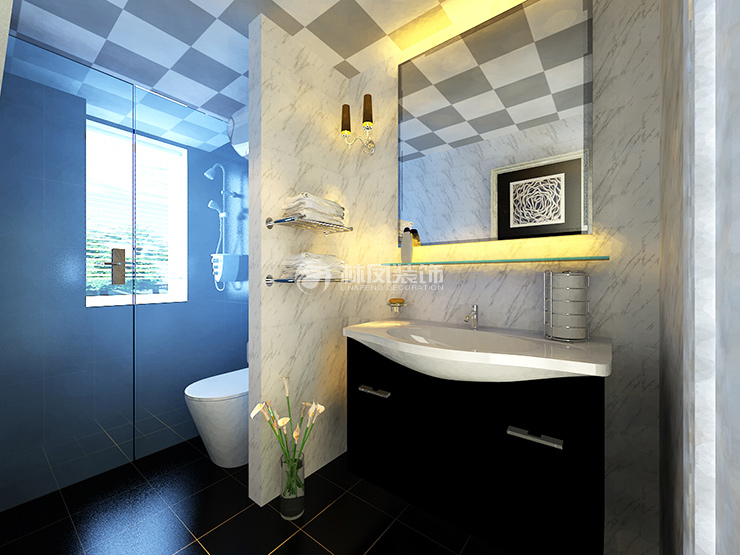 卫生间干湿分离装修效果图