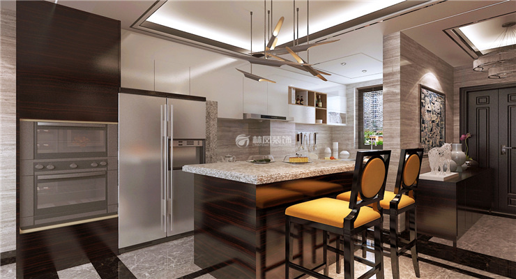 信达万科城120㎡户型餐厅装修案例