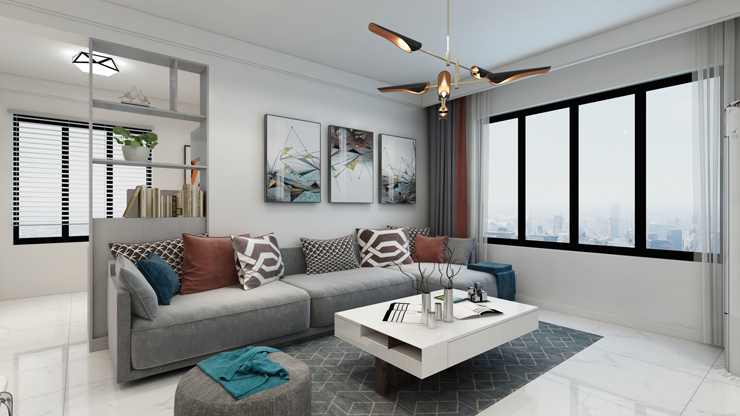 客厅百叶帘安装效果案例