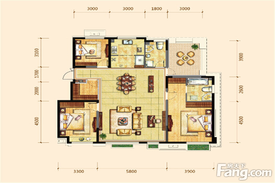 金地铁西檀府140㎡户型图