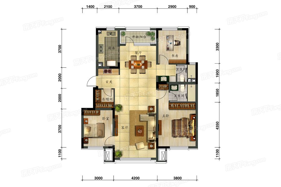 万科西华府113㎡户型图