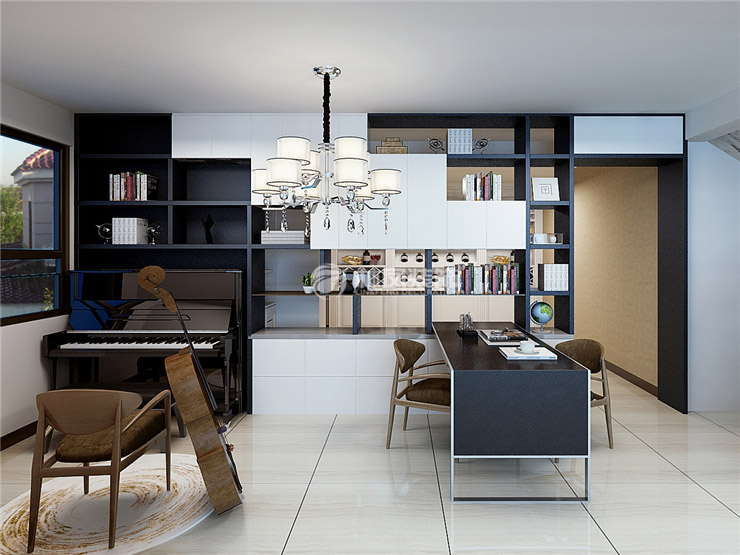 万科西华府135㎡书房装修效果图