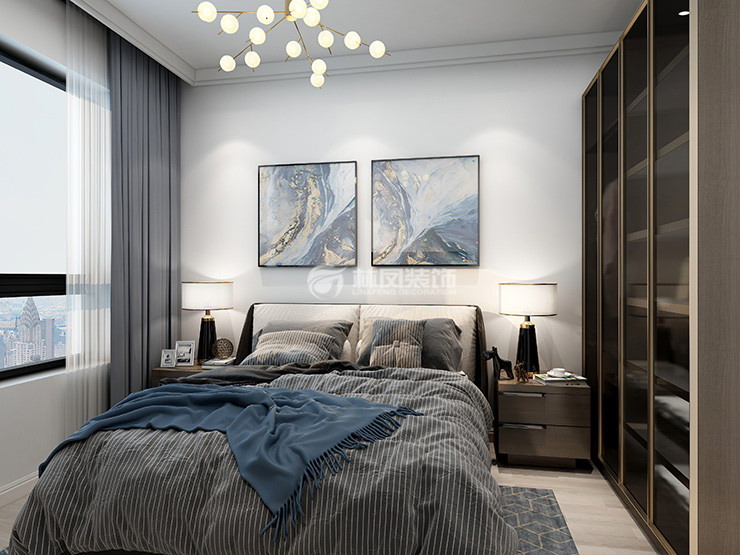 中海和平之门GHOUSE天际卧室装修效果图