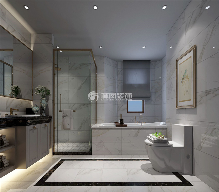 华润置地昆仑御150㎡卫生间装修效果图