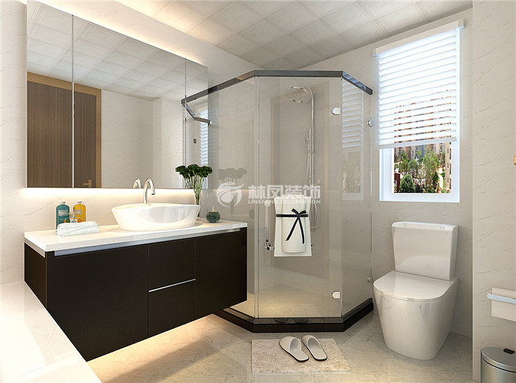 卫生间玉屏干湿分离设计装修效果图