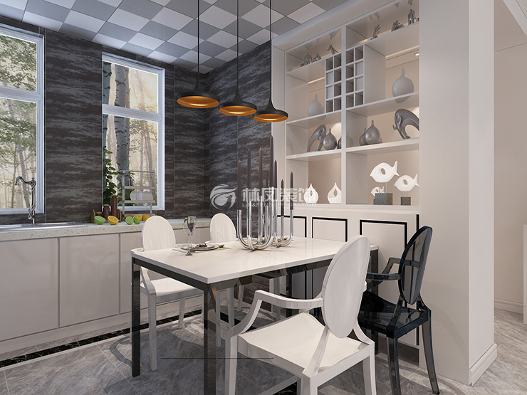 保利海德公园145㎡餐厨一体式设计装修效果图