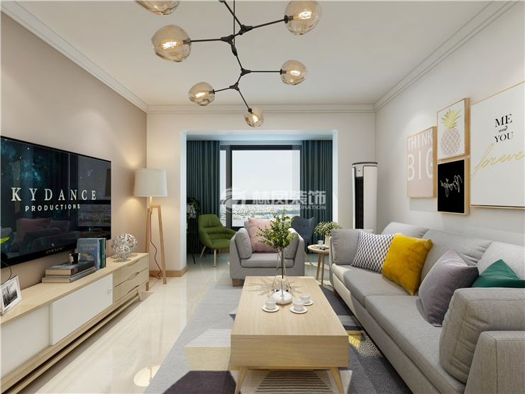 北欧风格平面吊顶设计装修效果图