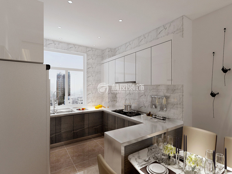 开放式厨房装修效果图
