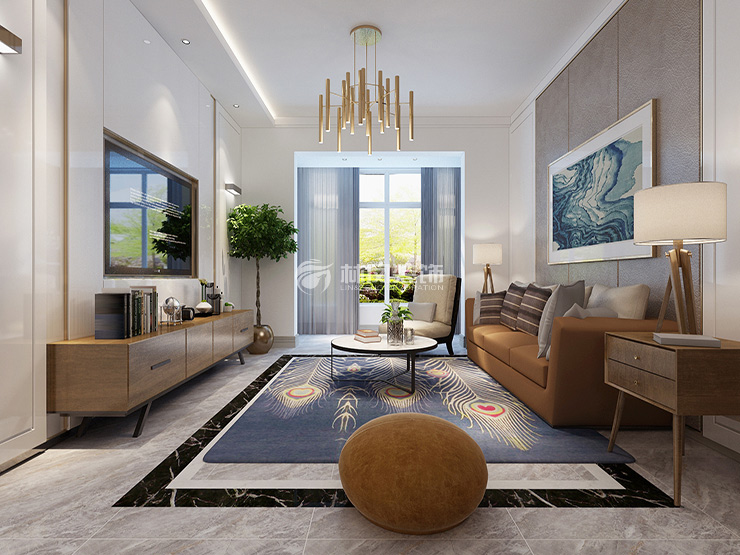 现代风格三人位沙发设计装修效果图