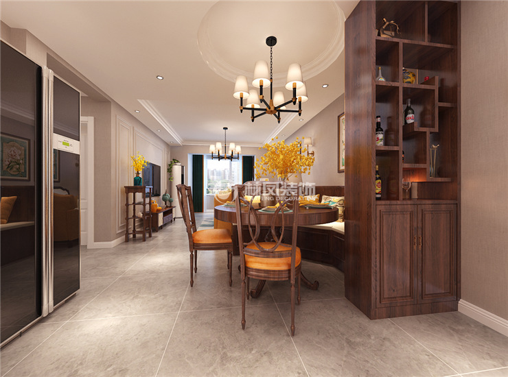 美式风格酒柜设计装修效果图