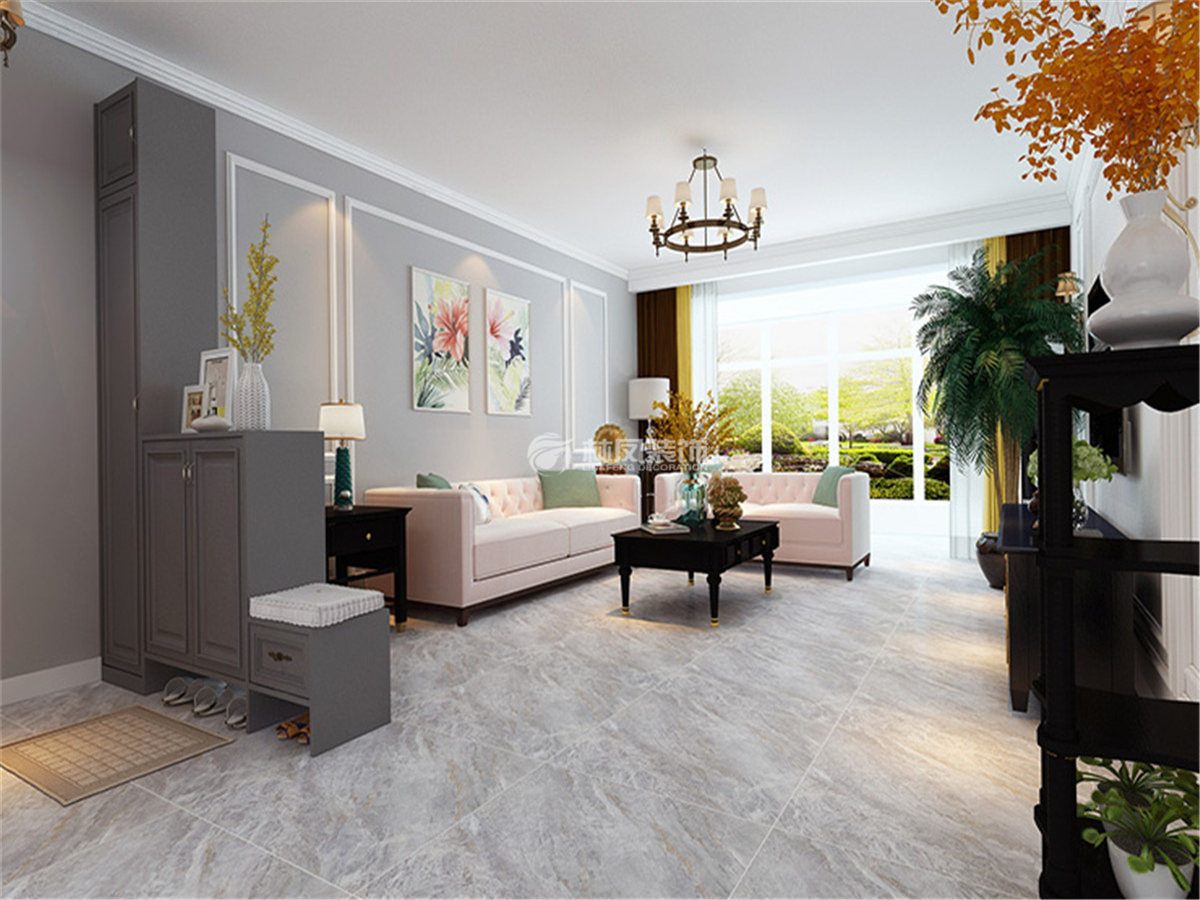 细边框沙发背景墙设计装修效果图