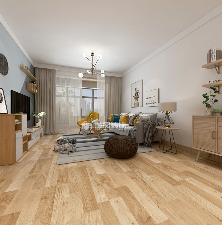 雅居乐花园121㎡北欧风格客厅装修效果图