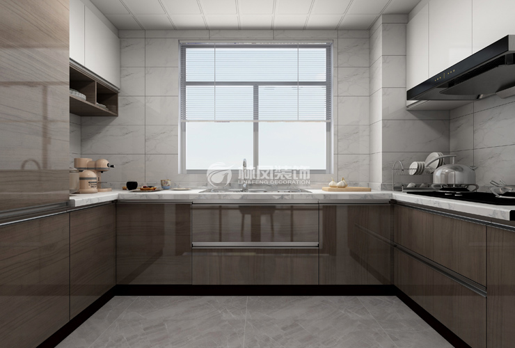 保利茉莉公馆140㎡U型厨房设计装修效果图