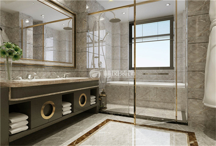 卫生间洗手台收纳柜设计装修效果图