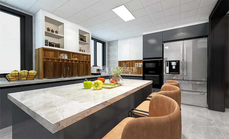 港式风格开放式厨房设计装修效果图