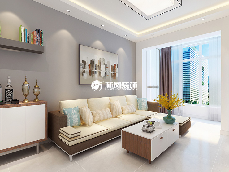 现代风格客厅吸顶灯设计装修效果图