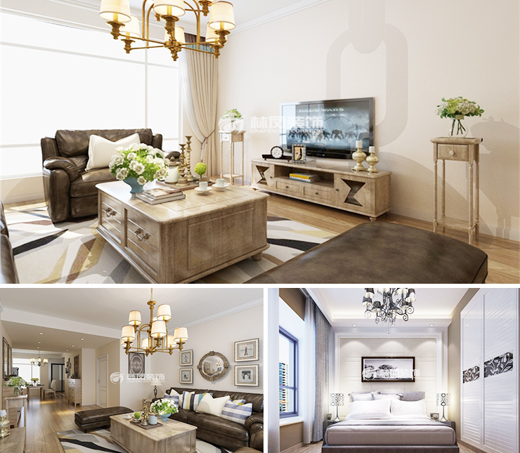 华润置地长安里150平美式风格装修效果图