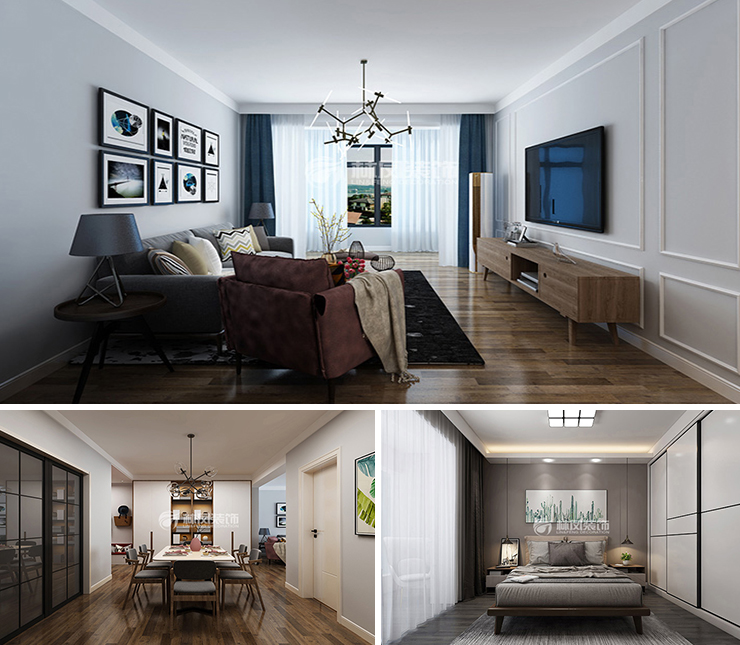 万科翡翠四季130平北欧风格装修效果图