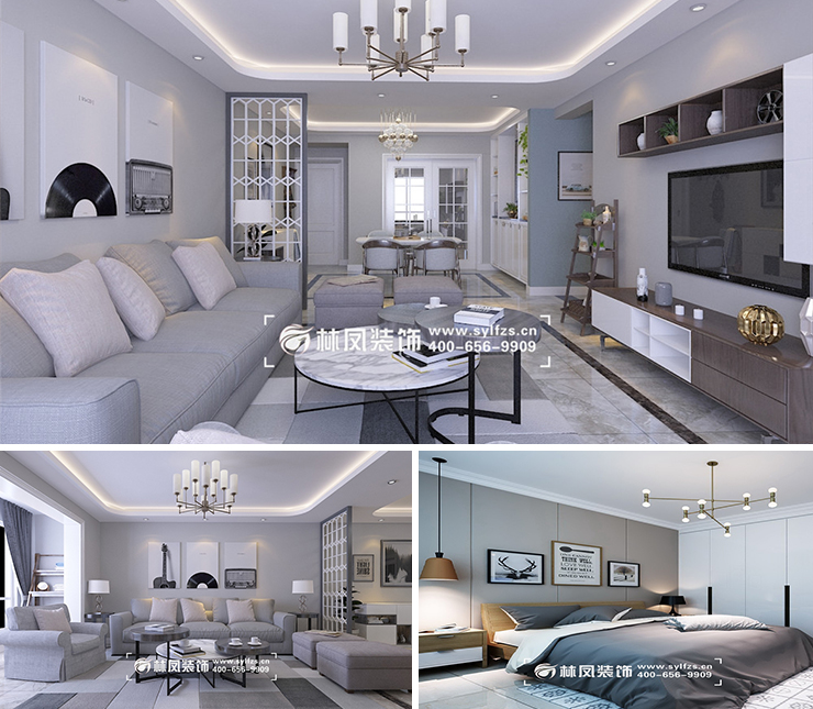 中海天誉240平港式风格装修效果图