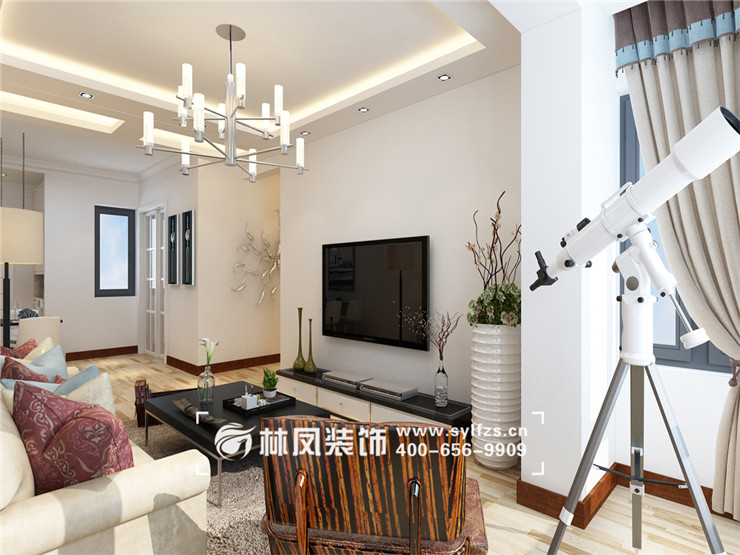 客厅木地板铺贴装修效果图