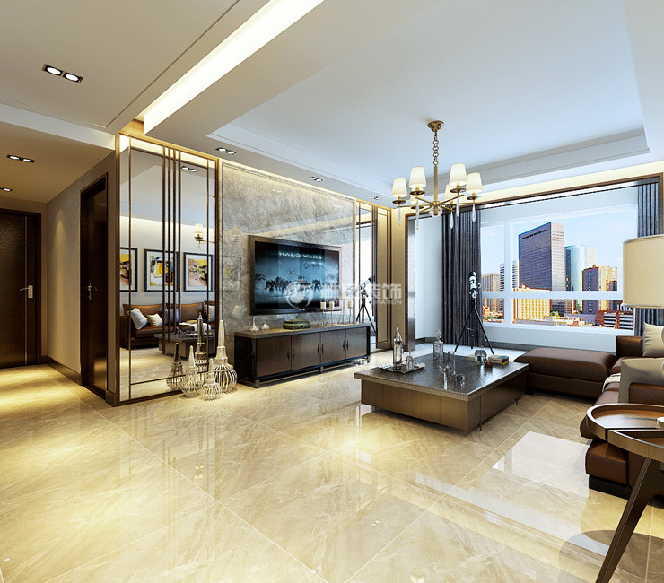 港式风格客厅吊顶设计装修效果图