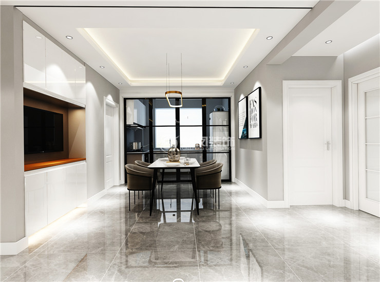 轻奢风格餐厅吊顶设计装修效果图