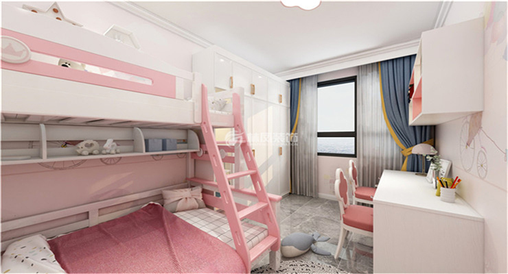 儿童房双层床装修效果图
