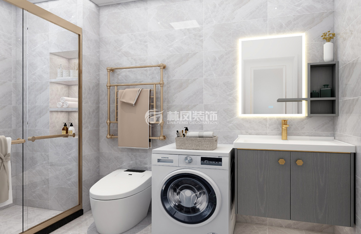 港式风格卫生间干湿分离设计装修效果图