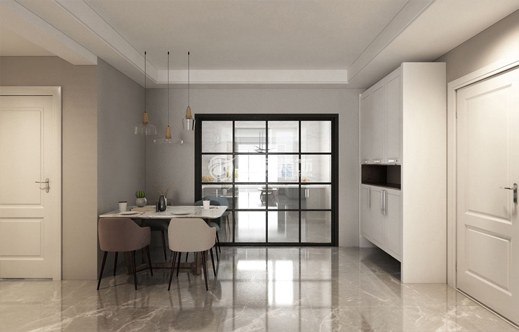 餐厅嵌入式餐边柜设计装修效果图