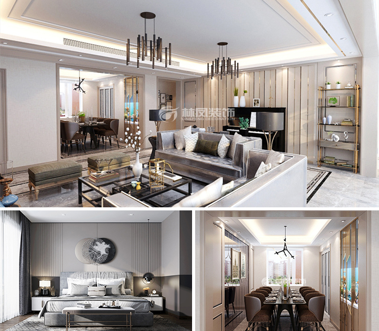 华润置地萬象府178平轻奢风格装修效果图