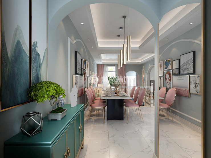 轻奢风格垭口拱形设计装修效果图