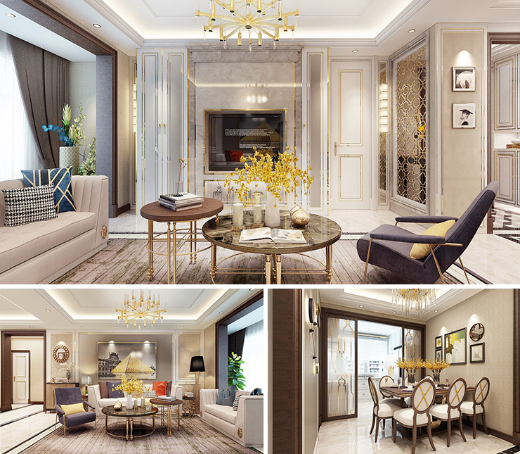 富禹•盛京学府 132平 欧式风格效果图