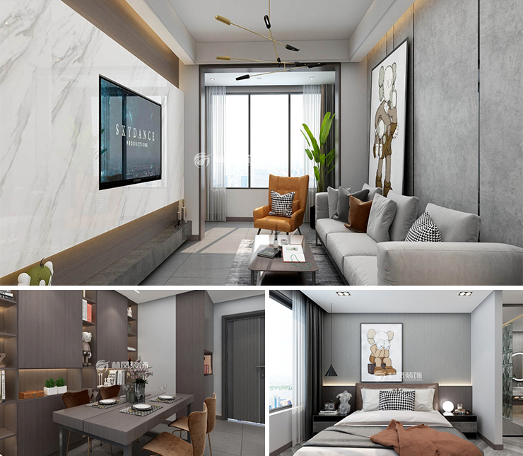 龙湖•九里晴川98平 现代简约风格装修效果图