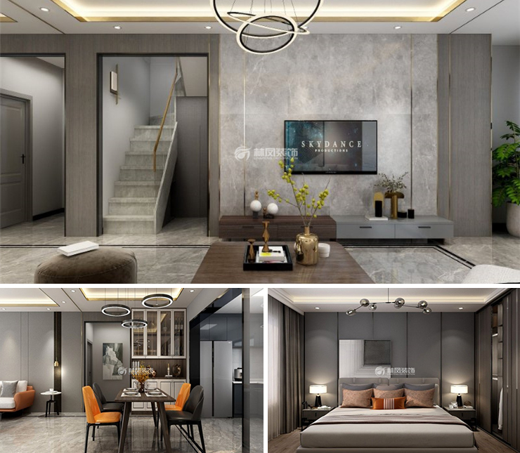 美的盛堂 140平 现代简约风格装修效果图