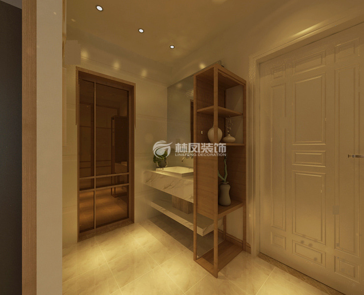 日式风格洗手盆设计装修效果图