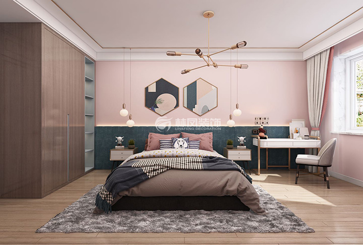 龙湖天宸原著轻奢卧室风格效果图