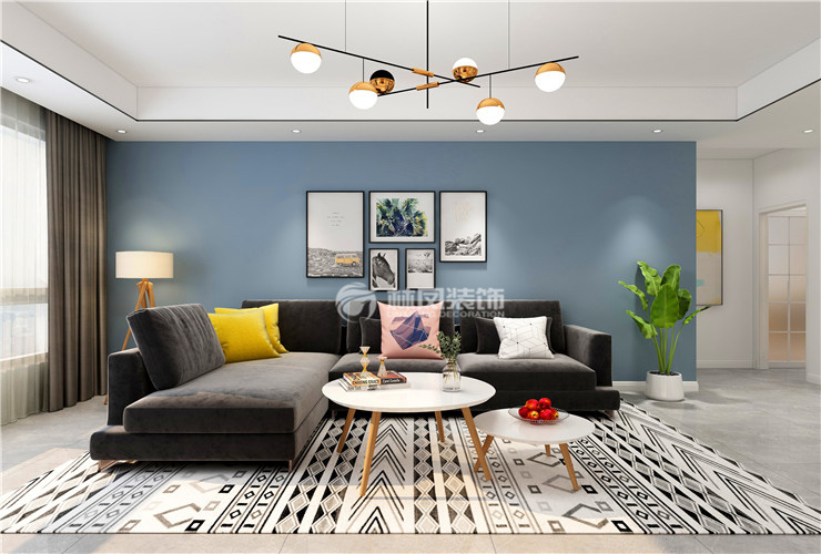保利香槟国际-134平-北欧风格-客厅3.jpg