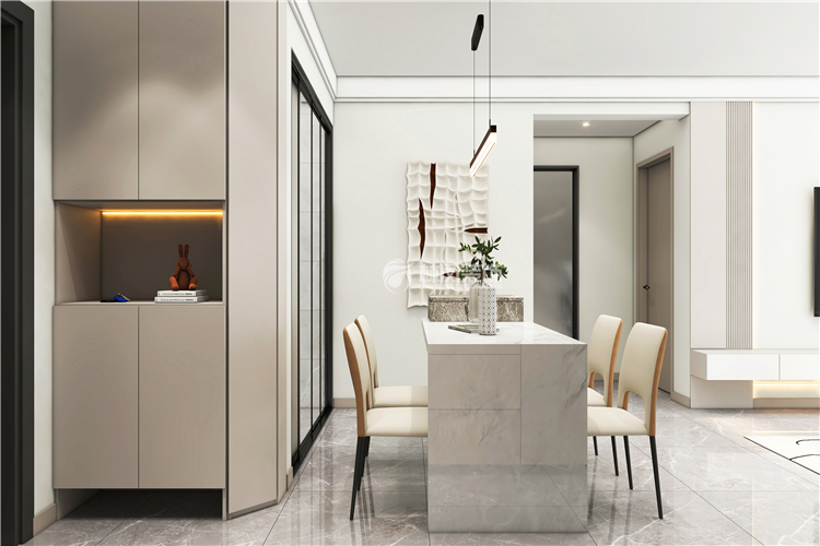 中铁香湖-88平-现代风格-主卧室餐厅.jpg